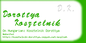 dorottya kosztelnik business card